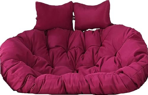 Hängesessel Kissen für Zweisitzer, Polster, Auflage für Polyrattan/Rattan Hängeschaukel, Hängekorb, Schaukel Korb, Rückenkissen Ersatzkissen Wasserdicht Outdoor (Purple Lila)