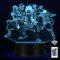 AMZFRRSM One Piece Luffy Nachtlicht 3d Illusion lampe Luffy Sanji Zoro Nami Kinder Touch Mit Fernbedienungnachttischlampe, ​roronoa Zoro Anime Merch Led Chreibtischlamp Gadget Weihnachtsgeschenke