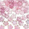 Mezrkuwr 50 Stück Kirschblüten Acryl Blumenperlen, perlen für armbänder, schmuckperlen, Abstandsperlen, Farbverlaufs Blumenperlen, vergoldete Blumen-Perlen-Charms