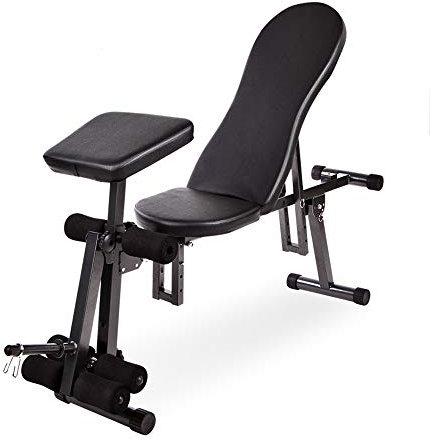 WOTZOV Kleine Hantel-Hantelbank, Multifunktions-Rückenlagebrett, Fitnessgerät, Sit-ups zu Hause, zusammenklappbares Bankdrücken, Fitness-Dominalbrett, Fitness-Hantel