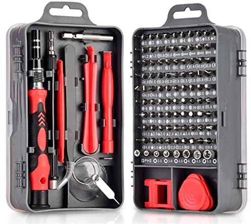 MYVVKIA Juego de Destornilladores magnéticos Rojos Precisión 115 en 1 Juego de Destornilladores Juego de Destornilladores ranurados