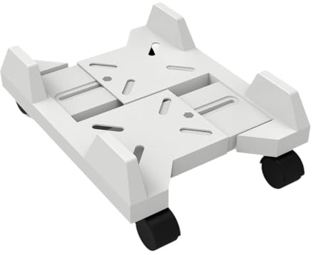 ZGUZMCMK Computer Ständer, CPU Ständer, Geschenk, Multifunktional, mit 4 Rollen, Verstellbarer Ständer, Weiß