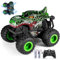 Coche Teledirigido, 1:20 Escala Monster Truck con Luces LED y Música, 2.4Ghz 20 km/h Todoterreno RC Truck 360 Grados Giratorio con 2 Baterías, Camiones de Control Remoto Juguete para Niños 8 Años +
