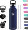 HoneyHolly Botella Agua Acero Inoxidable 1 Litro, Botella Agua con Pajita y Filtro, Cantimplora Sin BPA, Reutilizable, Doble Pared al Vacío a Prueba de Fugas, Botella Termica para Deporte, Gimnasio