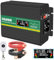 JIGUUN 600W Wechselrichter Reiner Sinus Spannungswandler 12v 230v Inverter Mit EU-Steckdose und 2 USB-Ausgängen 2,1 A，Kabellose Fernbedienung und LCD-Anzeige Spitzenleistung 1200W für LKW Camping