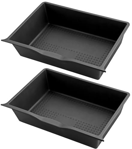 Maxetodo 2 Pack Under Seat Storage Box for Tesla Model Y - Anti-Slip Front Seat Organizer, Under Seat Storage Box Organizer Hidden Tray for Tesla Model Y Accessories