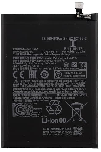 Duotipa Batterie de rechange, 4900 mAh, BN5A, compatible avec Redmi Note 10 5G, Poco M3 Pro 5G, Redmi 10, avec kit d'outils de réparation