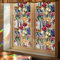GORGECRAFT 100x43cm Große Sichtschutzfolie Für Glastüren Und Buntglasfenster Wildblumen Regenbogenmotiv Dekorative Wärmeregulierungs Fensteraufkleber 3D Statische Sonnenblockierende Nicht Klebende Fen