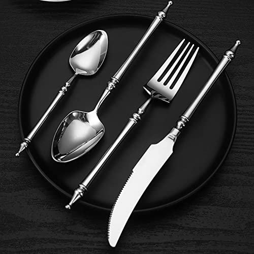 HPTHLY Abendessen Besteck-Set Besteck Utensilien-Sets 18/10 Besteck Poliertes Edelstahl-Besteck Im Nordischen Stil Hochzeit Weihnachten Restaurant Hotel Zuhause Restaurant Jubiläum Kerzen