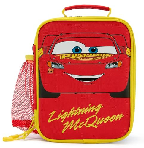 Disney Store Official Borsa Portapranzo Termica Bambini Cars, con Saetta McQueen inclusa tasca laterale in rete, H 23 x L 18 x P 10 cm