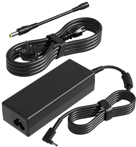 PowerPortnerLink 65W Caricatore Compatibile Con Acer Aspire 14 15 5 3 1 R14 R13 V13 Vero Go 14 15 Spin 1 3 5 Swift 5 3 1 11 12 Chromebook R 11 R 13 14 15 CB3 CB5 C720 TravelMate P2 P4 P6 X3 Portatile
