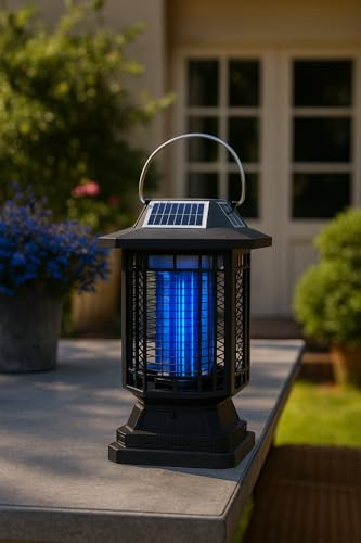Lampe Anti-Moustique Solaire Portable – Piège à Moustiques UV Rechargeable USB – sans Fil – Étanche – pour Terrasse, Jardin, Camping, Balcon – MOUSTIZEN