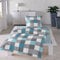 Traumschlaf Seersucker Bettwäsche Set • luftig leichte Sommerbettwäsche im Quadrate Design bügelfrei mit Reißverschluss • 155x220 cm + 80x80 cm