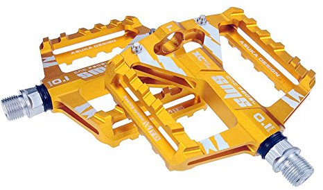 Fahrradpedale Mountainbike Pedale MTB Pedale Auftrittsfläche aus Aluminium Gold