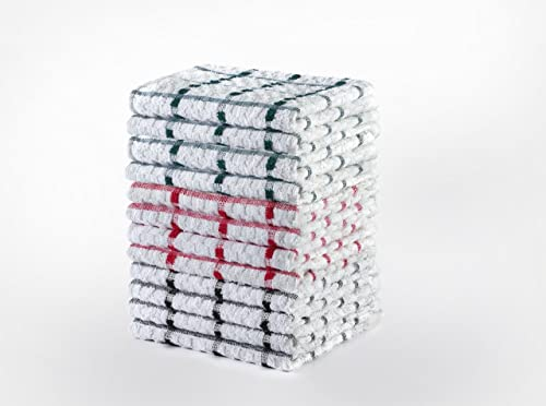 ARITRADERSLTD LUXURY KITCHEN TERRY TEA TOWEL CLOTH 100% PURE COTTON DISH TEA BAR STRIPED TOWELS HOTEL QUALITY ABSORBENT SOFT TOUCH LONG LASTING 2, 4, 6, 8, 9,10 & 12 (10 pack)