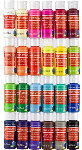 Craft Smart Acrylfarben-Set, ungiftig, zum Zeichnen, Malen, Kunst- und Bastelbedarf, 24 Stück