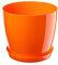 KADAX Élégant Pot de Fleurs, Pot à Plantes avec Soucoupe, Pot de Fleurs Rond, Pot de Fleurs en Plastique, Cache-Pot pour Fleurs, Pot de Fleurs Interieur Ø 20 cm Orange