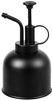 IMEEA 300ml/10oz Plant Mister Spray Bottle SUS304 Stainless Steel Plant Spritzer Watering Can with Top Pump for Indoor Windowsill Orchids Air Plants (Black)