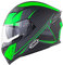 Racing Powersport Helme Motorrad Integralhelm Motocross Dirt Bike ATV UTV Street Ride Helm DOT/ECE-Zugelassener Doppel-Sonnenblende Offroad Mountainbike Four Seasons Helm,Grün,L