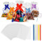 Recon Up Pack of 100 Cellophane Bags - 6x10 inch, Colorful Pull Bows, Clear Gift Bags for Food Storage and Special Occasions