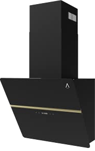 ALPHA Campana decorativa GEA ELITE PRO apertura Motorizada, Cristal Negro, 650 m3, Tira Led **Alta Gama**