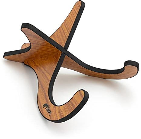 TIGER UAC1-LW Wooden Detachable X-Frame Stand for Ukulele, Mandolin, Banjo and Violin Woodgrain