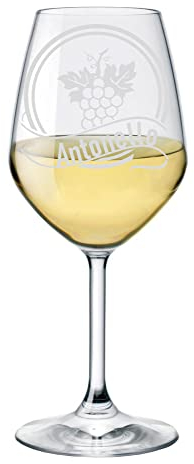 fashwork Calice da vino PERSONALIZZABILE con incisione PERSONALIZZA NOME idea regalo per ogni ricorrenza bicchiere 50 cl
