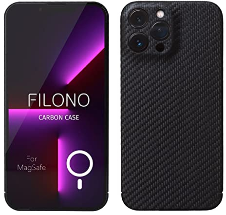 FILONO Carbon Hülle iPhone 13 Pro Max Ultra dünn | Made in Germany | kompatibel mit MagSafe | mit Kamera-Schutz