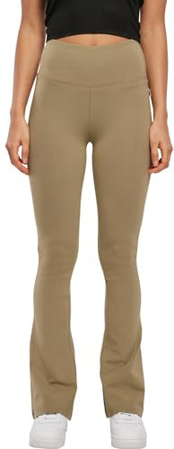 Urban Classics Damen Ladies Organic Stretch Jersey Bootcut Leggings Khaki, 4XL