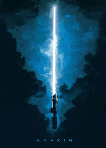Displate Offiziell Star Wars MetallPoster Magnetische Befestigung Inklusive Lizenziert Bilder Hochwertiges Poster Star Wars - Lightsabers - Anakin Poster 45 cm x 32 cm