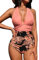 CUPSHE Maillot De Bain Une Pièce pour Femme Col V Licou Dos Nu Froncé Amincissant Contrôle Ventre Vintage Swimsuit Rose Corail M