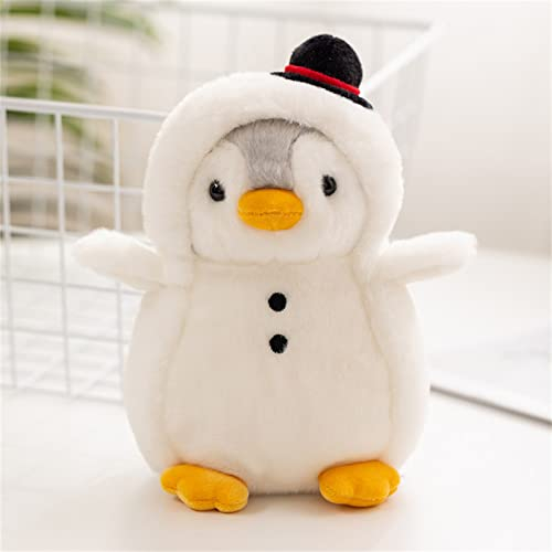 GLITZFAS Pinguin Stofftier Plüschtier, Kuscheltier Plüschpuppen Pinguin, 20cm Stofftier Schmusetier Geschenk für Jungen Mädchen Babys (Weihnachtsschneemann)