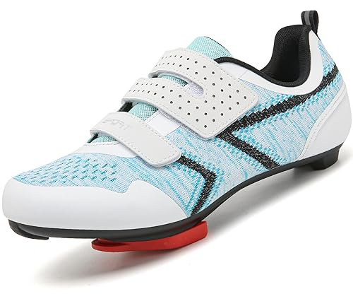 Unisex Fahrradschuhe kompatibel mit Peloton Indoor Reiten Rennrad mit Delta Cleats Outdoor Pedal Bike Schuhe, Blau, 15.5 Women/14 Men