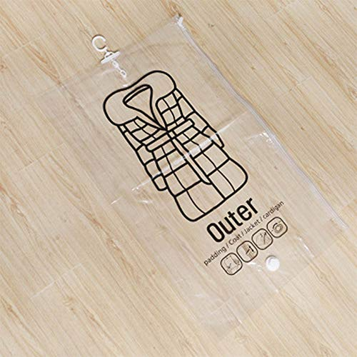 Vakuum-Aufbewahrungsbeutel, 4er-Pack Vakuumversiegelte, Platzsparende Beutel, Transparente Beutel für Kleidung mit Haken, Hängende Kleiderbeutel, Versiegelte Beutel, Kompressionsbeutel für(L)