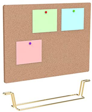 TOYANDONA Tableau Daffichage En Liège Avec Support En Métal Tableau Daffichage En Bois Pour Message Davis Tableau Daffichage Pour Bureau À Domicile (Base Dorée)