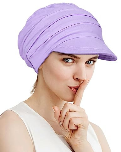 Alnorm Flacher Hut Oversize Slouch Newsboy Cap Double Layered Light Purple