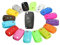 TEKLIGHT Cover Guscio Chiave Silicone per Fiat 500 Panda Grande Punto Bravo Doblò 3 Tasti Lancia Musa delta Ypsilon Portachiavi Custodia Soft Protezione Telecomando Auto (GIALLO)