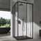 doporro Duschkabine 80x100x190cm Eckeinstieg Duschabtrennung glas Doppel Schiebetür ESG Glas Duschtür Ravenna 16K Plus schwarz