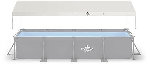 DARDARUGA Telo di Copertura 450 x 220 cm per Piscina Fuori Terra GALAPAGOS, Foro Drenaggio Centrale per Evitare Accumuli Acqua, Anelli di Fissaggio e Corde Inclusi, Impermeabile, Protezione UV
