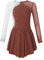 Aislor Tanzkleid Mädchen Pailletten Eiskunstlauf Kleid Kinder Langarm Ballettkleid Tanztrikot mit Rock Kleider Gymnastikanzug Wettbewerb Tanz Kostüme W Braun 146-152