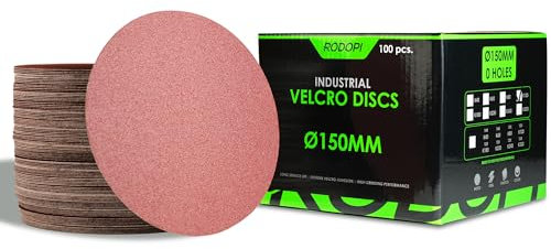 RODOPI RedDevil K40 Lot de 50 disques abrasifs Velcro 150 mm pour ponceuse excentrique Grain 40-320 Disques abrasifs non perforés Disque Velcro Zircon Corindon