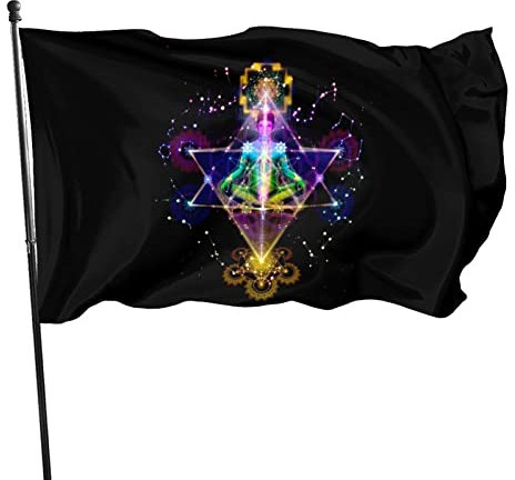 Flagge 90X150cm Merkaba-Stern Mit Symbol Der Heiligen Geometrie Fahnen Gedruckt Fahnenkette Flaggen Mit Metall-Ösen Gartenflagge Für Draußen Garten Außenbereich
