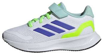 Adidas Unisex Kinder RUNFALCON 5 Shoes Kids, Cloud White/Cobalt Blue/Lucid Lemon, 31 EU