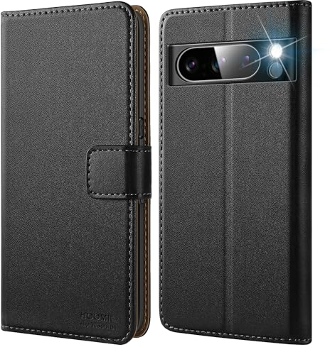 HOOMIL MagFlip Handyhülle für Google Pixel 8 Pro Hülle, [Erstklassige Handwerk] Premium Leder Tasche Klappbar Case Schutzhülle - Schwarz