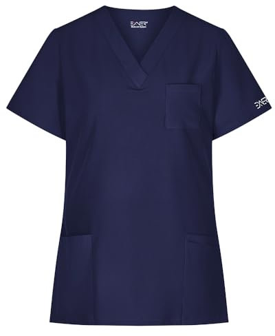 EXNER medizinischer Schlupf-Kasack, Regular fit Stretch, für Damen in Krankenpflege, Altenpflege, Kosmetik, Medizin, Navy, Größe S
