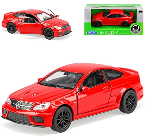 Generisch Mercedes-B C-Klasse C63 AMG Coupe C204 Rot 2011-2015 ca 1/43 1/36-1/46 Welly Modell Auto