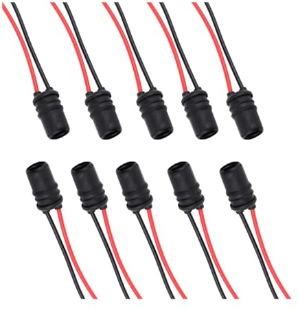 CGEAMDY 10 Stück Lampenbuchse T10 Auto, Steckverbinders für Standlicht 12V Gummi Fassung Lampen, Gummifassung Lampenfassung Glassockel Für Glühlampen Glühbirnen Lampen
