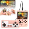 PKKP Console de jeu portable rétro avec 500 jeux classiques FC - Console de jeu portable - Console de jeu rétro - Pour adultes et adolescents - Cadeau d'anniversaire (rose à 2 joueurs)