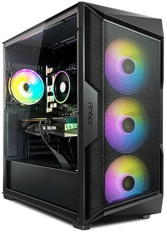 Fierce PC Gaming-AMD Ryzen 5 5600 3.5-4.4GHz,Radeon RX 7600 XT 16GB, 16GB RAM 3200MHz, 1TB NV3 M.2 NVME SSD, 650W PSU, RGB Gaming Case, Windows 11
