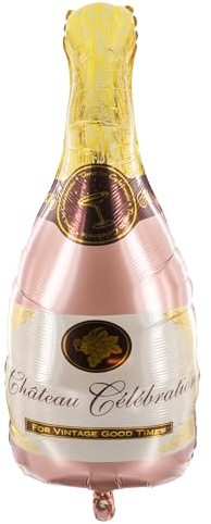 Party Factory Ballon gonflable « Bouteille de champagne rose » 49 x 103 cm Ballon à l'hélium pour anniversaire, fête, fête à thème